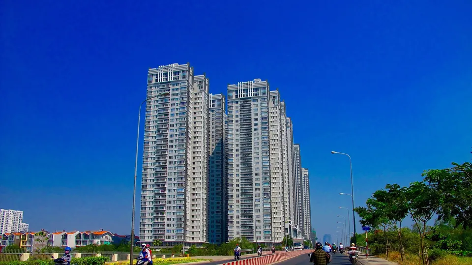 apartment towers in District 7, Ho Chi Minh City