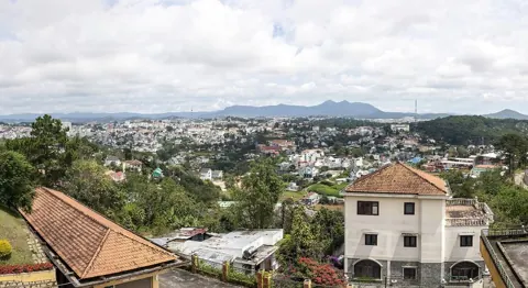 View over Da Lat city and hills